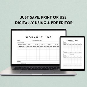 Weightlifting and Cardio Log Printable, Workout Planner, Workout ...