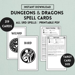 Dnd Spellcards, 5e, Dnd Spell Cards, Dnd Cards, Dnd Printable, Dnd ...