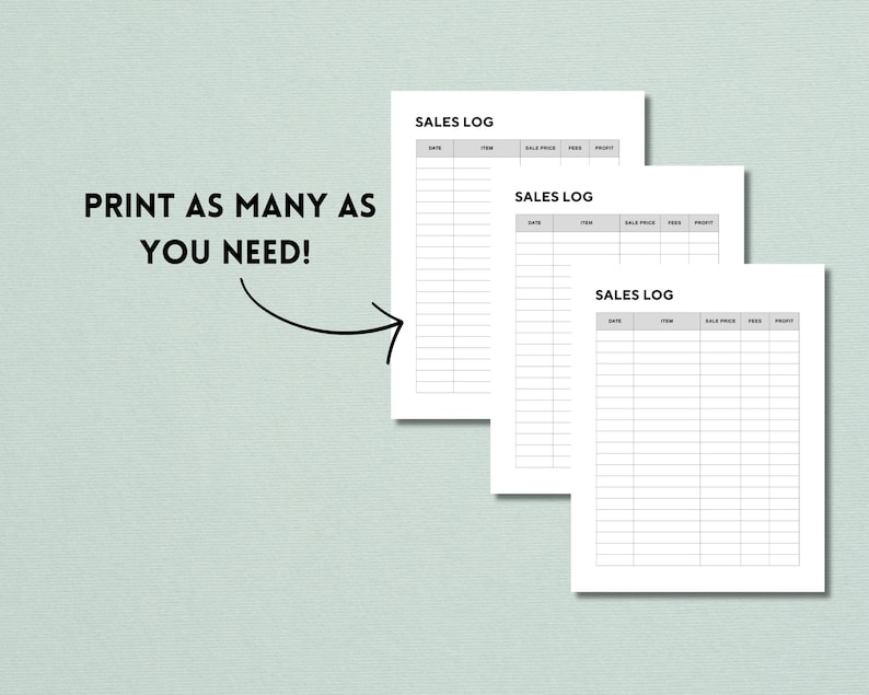 Sales Log Form Sales Log Printable Template, Sales Tracker, Order Tracker, Order List ...