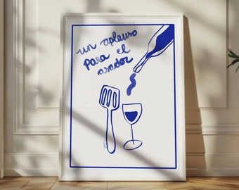 Cartel de Asado de Argentina: Arte mural de la cocina de Buenos Aires (Descarga digital)