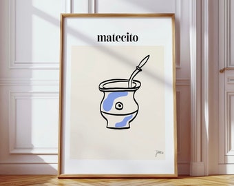 Póster de Matecito Argentino: Arte mural con yerba mate (Descarga digital)