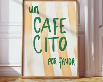 Poster, Poster Argentina, caffè, cafecito, arte, Arte murale, download digitale di arte, stampa digitale, poster digitale, arte stampabile, angolo caffè