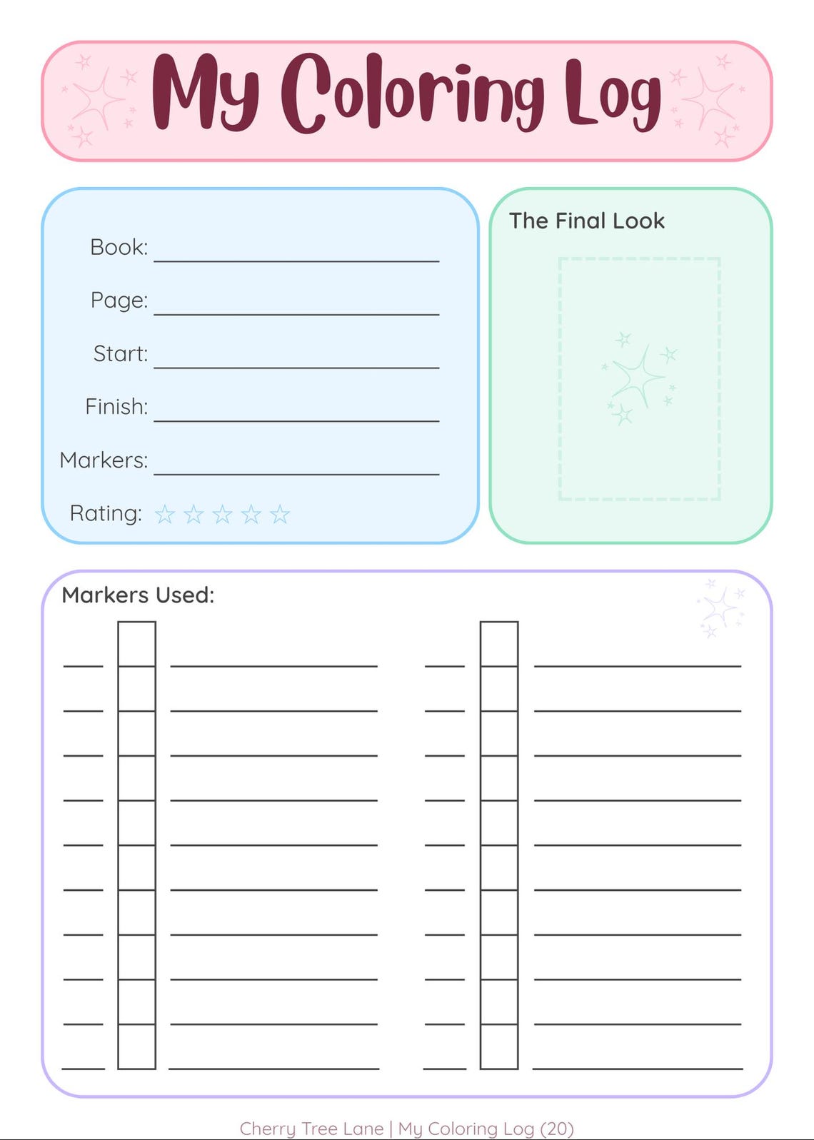 Mystery Coloring Swatch Tracker Notepad | 25 Sheet Coloring Log - Etsy