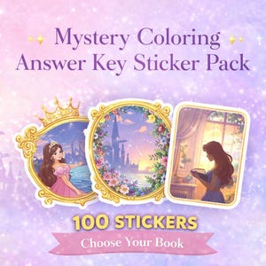 Adesivi con risposte ai giochi da colorare misteriosi / Tracker dei colori, Planner (totale 100)