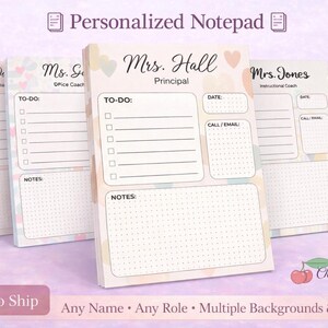 Personalized Notepad | Custom Name Notepad | Teacher Gift | Custom Desk Pad | Coworker Gift | Office Notepad