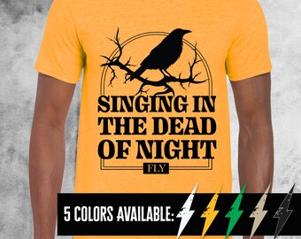 Blackbird cantando en la oscuridad de la noche camisa, camisa de letras de música, letras de Blackbird Beatles, camiseta de estilo suave unisex, regalo para amantes de la música