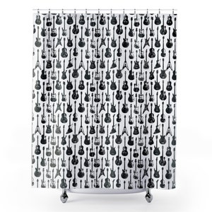 Guitars Shower Curtains, Music Curtain, Edgy grunge shower curtain, manly shower curtain, musician shower curtain, teen shower curtain