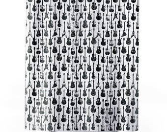 Guitars Shower Curtains, Music Curtain, Edgy grunge shower curtain, manly shower curtain, musician shower curtain, teen shower curtain