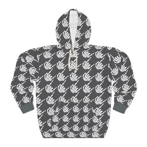 Rock hands houndstooth print Adult Hoodie, Men's skeleton hands hoodie, Women's skeleton hands hoodie, Halloween hoodie, skeleton sweater image 4