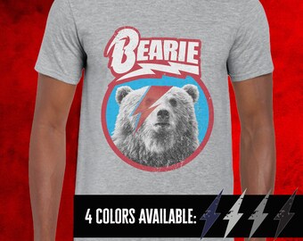 Ziggy stardust bear Soft T-Shirt, men's t-shirt, women's t-shirt, 80s retro vintage music shirts, funny music t-shirt, david bowie fan shirt