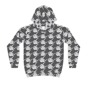 Kids rock and roll skeleton hands houndstooth hoodie, kids Halloween sweatshirt, Kids skeleton hands, boys sweatshirt, girls sweatshirt image 2