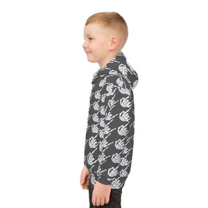 Kids rock and roll skeleton hands houndstooth hoodie, kids Halloween sweatshirt, Kids skeleton hands, boys sweatshirt, girls sweatshirt image 6