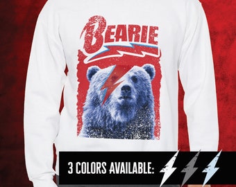 Ziggy stardust bear Sweatshirt, david bowie parody sweatshirt, funny music sweatshirt, retro 80s style sweatshirt, men and women sweatshirt