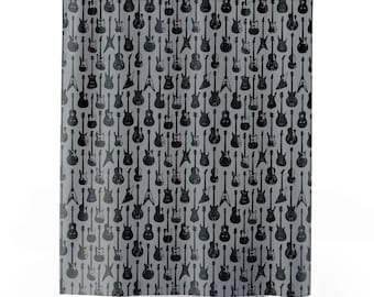 Guitars Shower Curtains, Music Curtain, Edgy grunge shower curtain, manly shower curtain, musician shower curtain, teen shower curtain