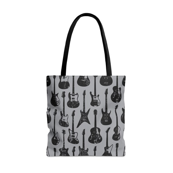Guitar Tote Bag Electric Guitars Bass Guitars Concert Tote Rock and Roll Edgy Tote Bag Gray and Black Grunge Music Gift Musician Gift Etsy Canada