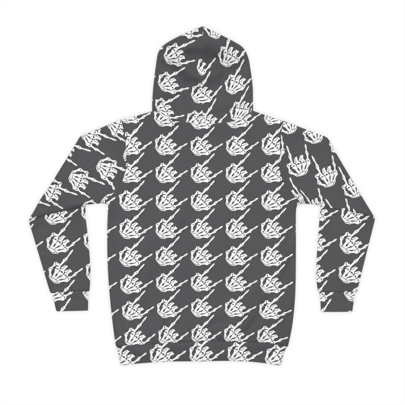 Kids rock and roll skeleton hands houndstooth hoodie, kids Halloween sweatshirt, Kids skeleton hands, boys sweatshirt, girls sweatshirt image 3