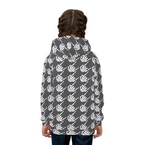 Kids rock and roll skeleton hands houndstooth hoodie, kids Halloween sweatshirt, Kids skeleton hands, boys sweatshirt, girls sweatshirt image 5