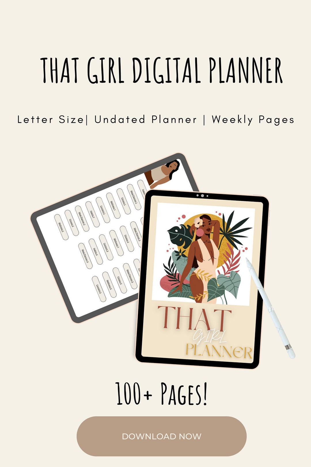 2023 2024 UNDATED That Girl DIGITAL PLANNER - Etsy