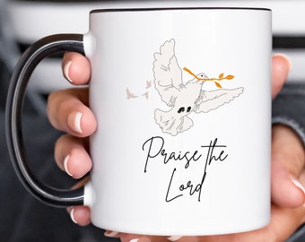Tazza da caffè "Lodate il Signore", regalo cristiano, tazza in ceramica ispiratrice