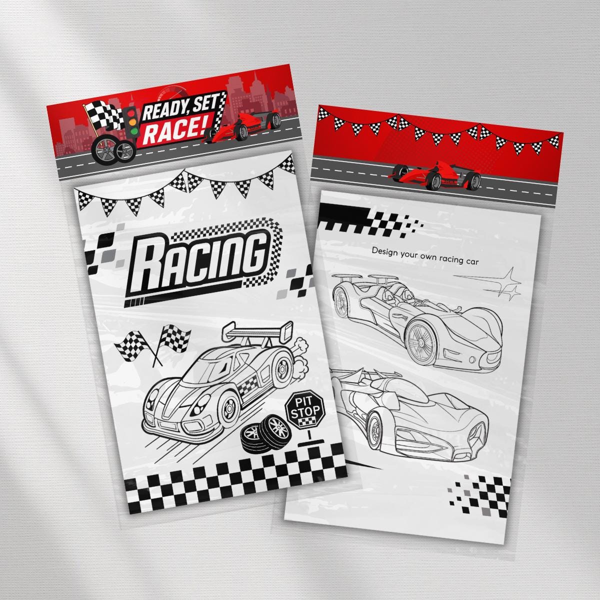 Racing Activity Sheets for Kids, Printable, Coloring Pages - Instant ...