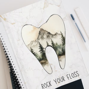 Rock Your Floss Hardcover Journal, Dentist Notebook,  Dentist Journal, Dental Hygienist Notebook, Dental School Notebook, Hygienist Journal