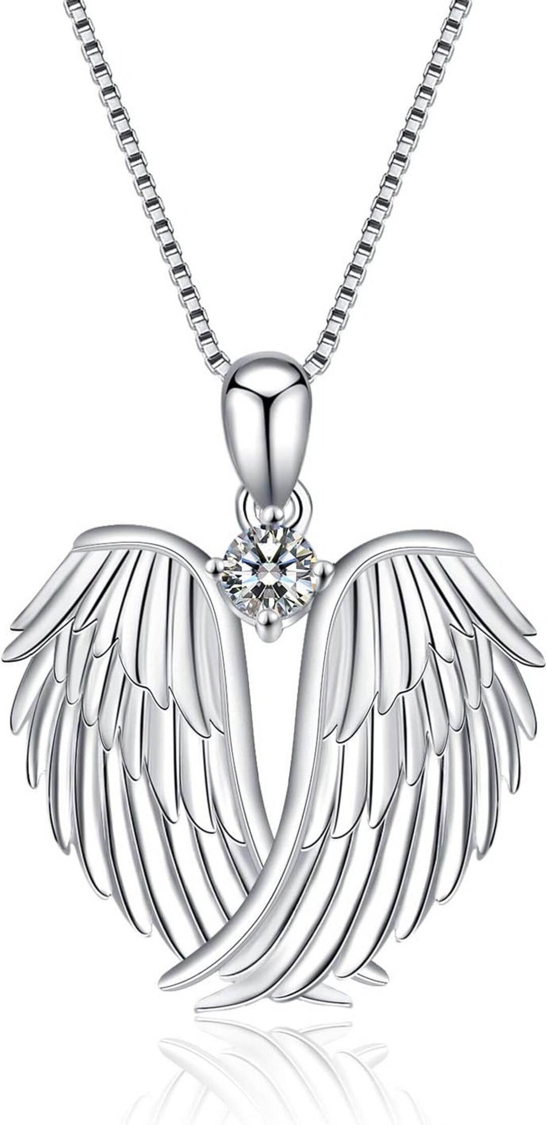Angel Wings Necklace 925 Sterling Silver Guardian Angel Wings Pendant