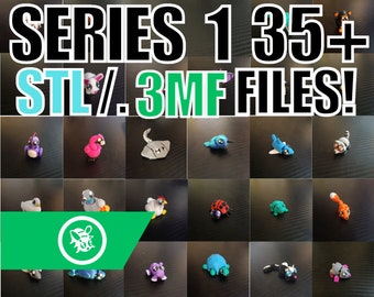 SERIES 1 Articulated Cute Animals Pack! | 35+ .3MF/.STL Files For 3D Printing!