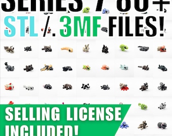 Modelos articulados de animales en 3D: Serie 7, más de 80 archivos .STL/.3MF