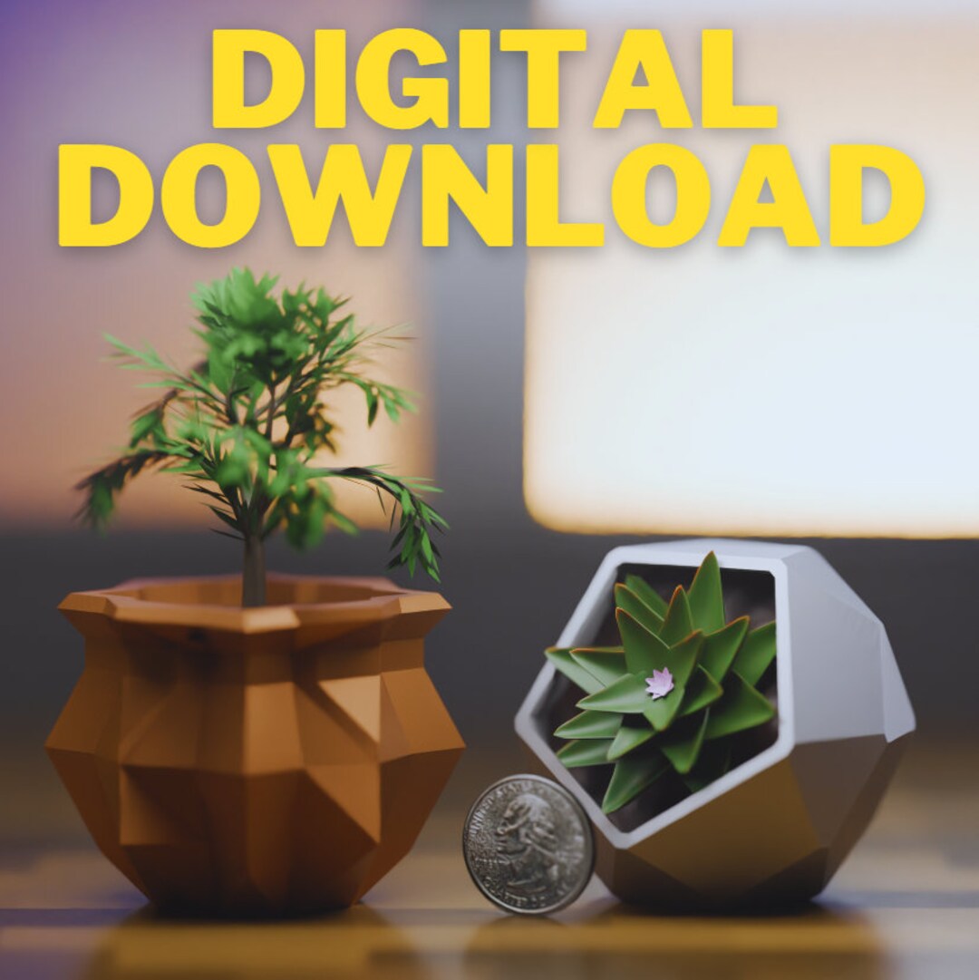 Geometric Planter Pack (.STL &amp; .3MF): 4 Unique 3D Printable Pots ...