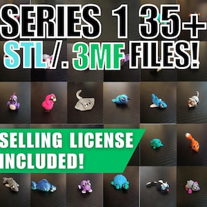 Articulated 3D Animal Models: Series 1, 35+ .STL/.3MF Files