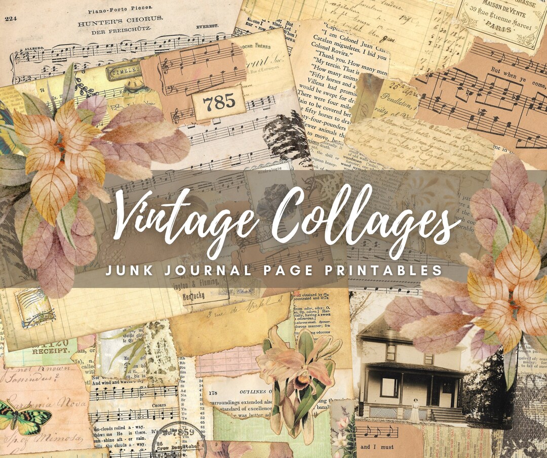 Vintage Collages Printable Junk Journal Pages - Etsy