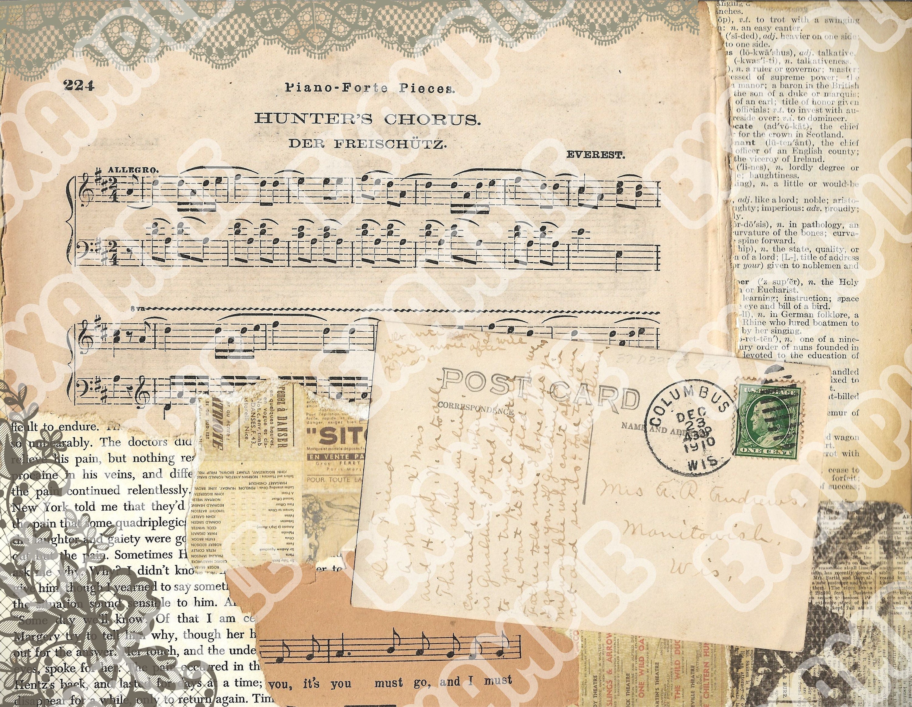 Vintage Collages Printable Junk Journal Pages - Etsy