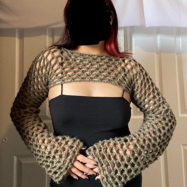 Custom Crochet Shrug, Custom Made Crochet Bolero Sleeves