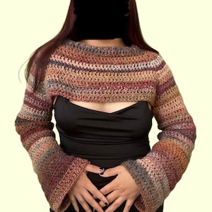 Custom Crochet Shrug, Crochet Shrug Sweater Bolero Sleeves