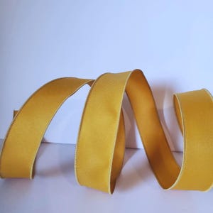 1.5” Dark yellow Wired Ribbon, Fall, Autumn, Thanksgiving, gift wrapping, home decorating, wreaths, bows