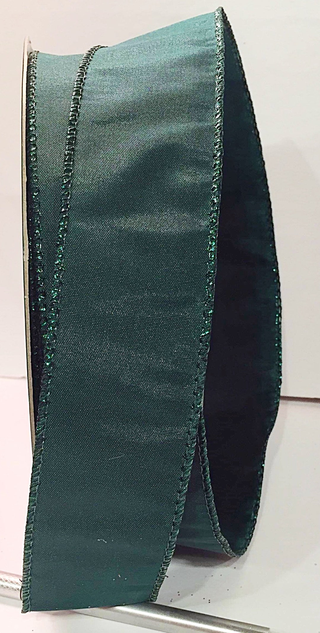 5 Yards of 1.5 Forest Green Ribbon With Wired Edge Bows Etsy