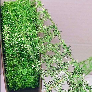 Bellissimo nastro di orpello verde cablato da 1,5 pollici - 5 metri per ghirlande, confezioni, decorazioni, Pasqua, Natale, primavera, estate, erba, autunno
