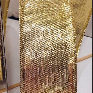 Bellissimo nastro metallico cablato da 1,5 pollici in oro - 5 metri per fiocchi, ghirlande, decorazioni, fiocchi per capelli, Natale, matrimonio, San Valentino