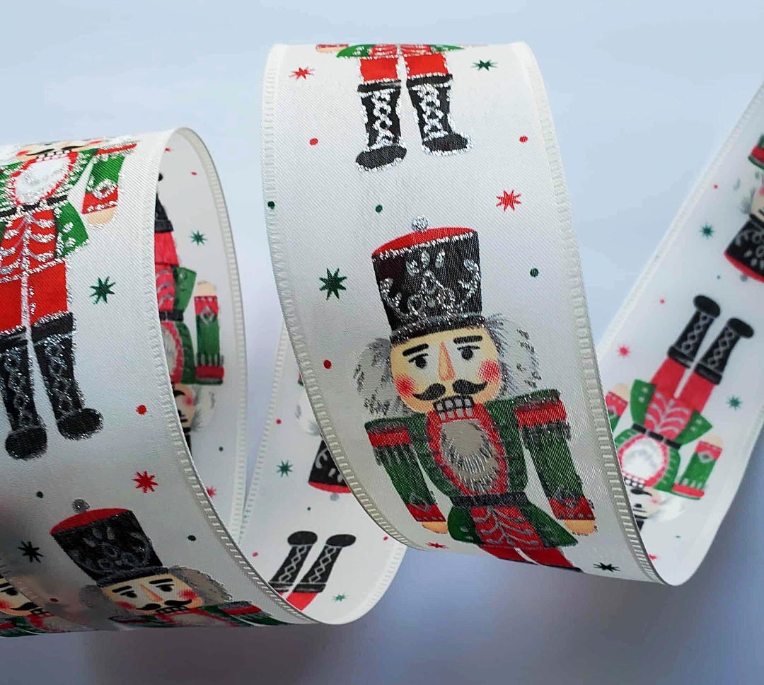 Nutcrakrt Ribbon Nutcracker Christmas Ribbon: Wired Edge, 2.5 Inch - Etsy