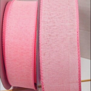 Beau ruban de toile métallique de 1,5 pouces en rose - 5 mètres parfait pour les noeuds, les couronnes, la décoration, le printemps, l'été, les noeuds à cheveux, la ferme