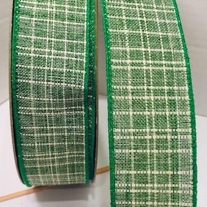 Bellissimo nastro a quadri cablato da 1,5 pollici in verde felce e bianco - 5 metri per fiocchi, ghirlande, decorazioni, fiocchi per capelli, festa di San Patrizio, primavera ed estate