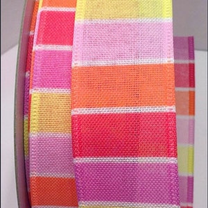 Schönes 1,5 Inch Schleifenband in Weiß, Pink, Gelb, Orange & Streifen - 5 Meter für Bögen, Kränze, Dekoration, Haarschleifen, Frühling, Ostern