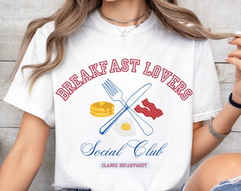 Klassiek T-shirt voor ontbijtliefhebbers | Ontbijtliefhebbers Tee | Ontbijtshirt | Foodie-shirt | Cadeau voor fijnproever | Klassiek ontbijtshirt