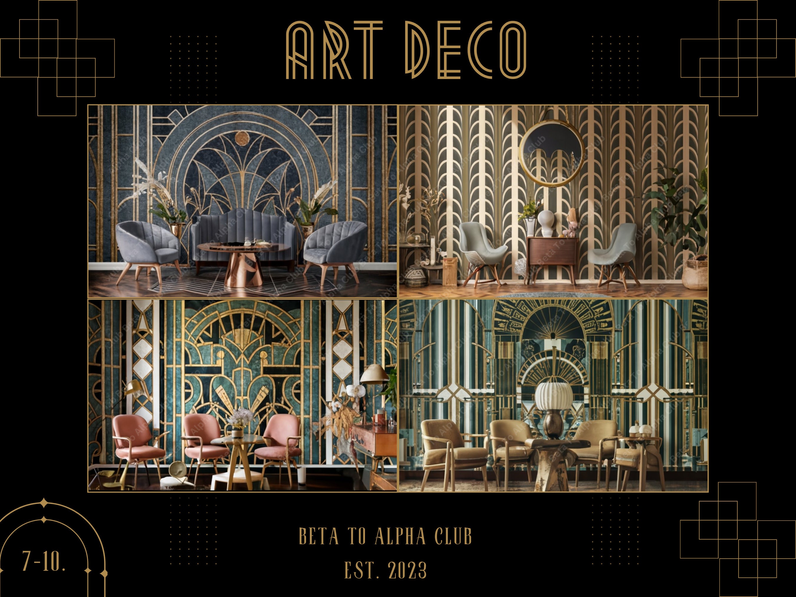 Art Deco Digital Backgrounds Wallpapers Geometric Shapes Retro Art Deco ...