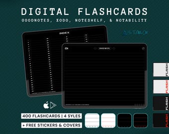 Digital Flashcards, 400 Revision Students Flashcards Goodnotes, Notability, Noteshelf, Xodo Study Templates University College Study Tools