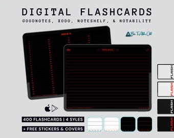 Digital Flashcards, 400 Revision Students Flashcards Goodnotes, Notability, Noteshelf, Xodo Study Templates University College Study Tools