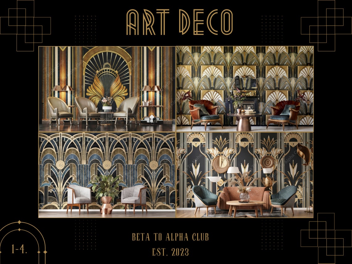 Art Deco Digital Backgrounds Wallpapers Geometric Shapes Retro Art Deco ...