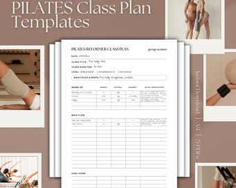 Pilates Kursplan Vorlagen - druckbares PDF-Bundle (Reformer & Mat)