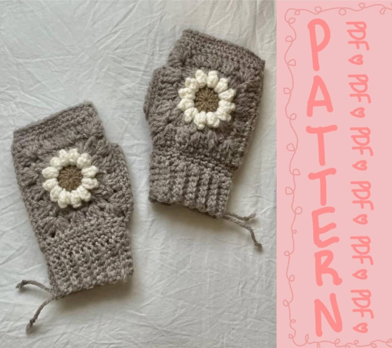 38 Daisy Crochet Patterns for Gifts, Home Decor, and Easy Floral Makes 1 Daisy Fingerless Gloves Crochet
