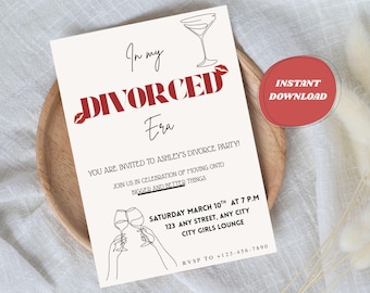 Divorce Party Invitation: Editable Canva Template (5x7, Digital Download)